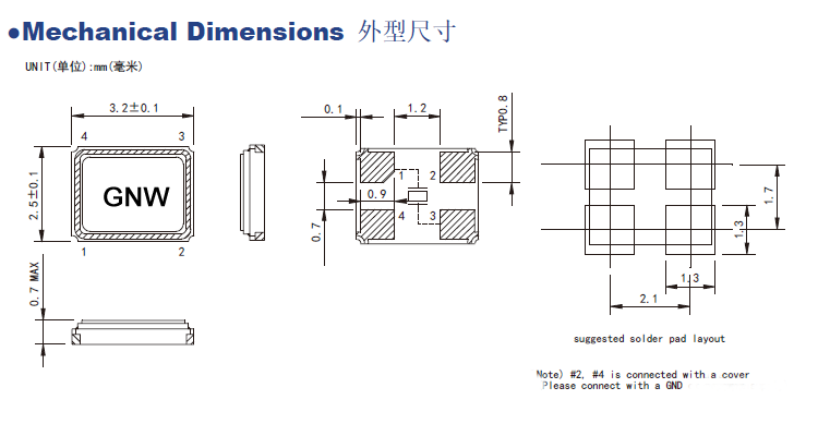 贴片晶振SMD3225 40MHz规格及测试数据(含温测数据)
